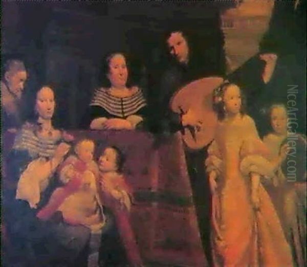 Familienszene Oil Painting by Jacob Oost the Elder