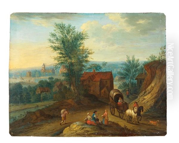 La Sortie Du Village Oil Painting by Isaac Van Oosten