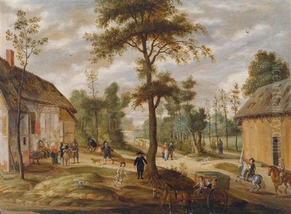 Dorfszene Oil Painting by Isaac Van Oosten