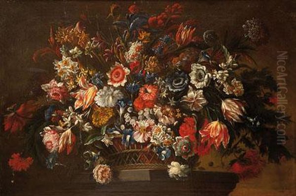 Bodegon De Flores Oil Painting by Jean Baptiste Belin de Fontenay