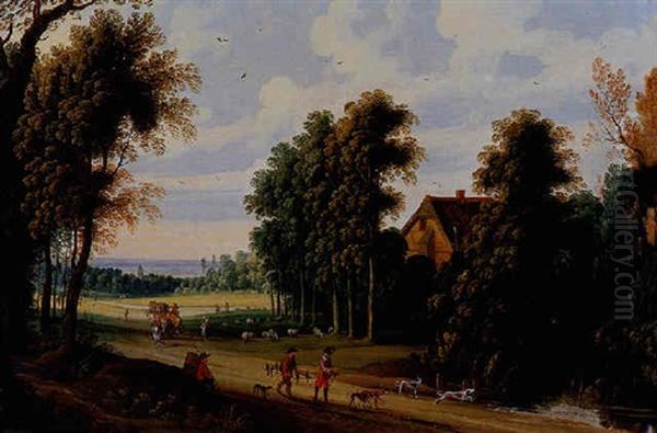 Le Depart Pour La Chasse Au Faucon Oil Painting by Isaac Van Oosten