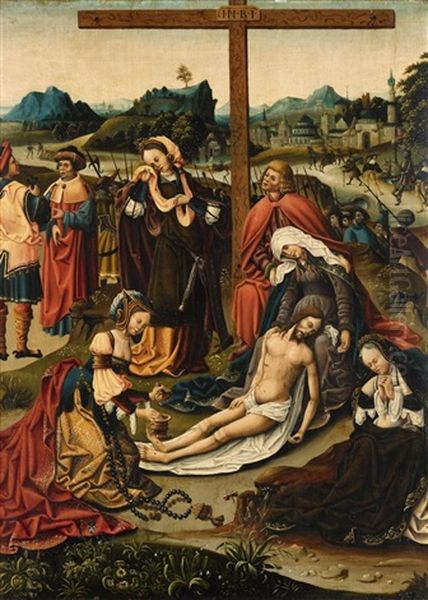 The Lamentation Of Christ Oil Painting by Jacob Cornelisz Van Oostsanen