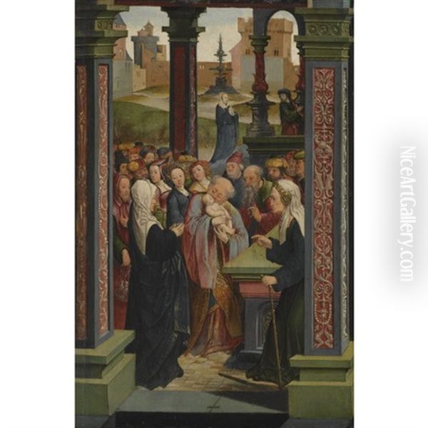 The Presentation In The Temple Oil Painting by Jacob Cornelisz Van Oostsanen