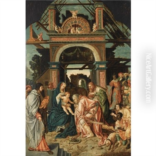 The Adoration Of The Magi Oil Painting by Jacob Cornelisz Van Oostsanen