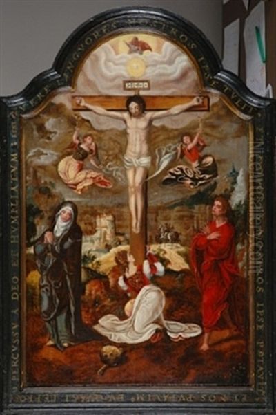 The Crucifixion Oil Painting by Jacob Cornelisz Van Oostsanen