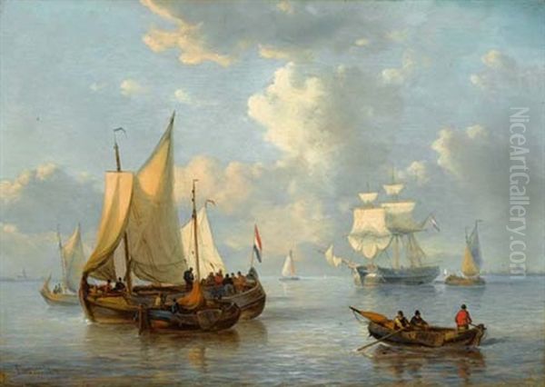 Marine Oil Painting by George Willem Opdenhoff