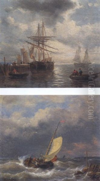 Marine Oil Painting by George Willem Opdenhoff