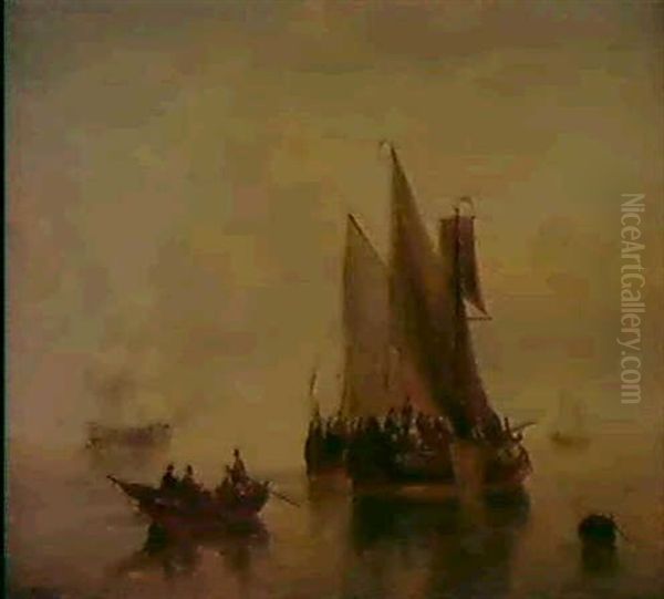 Marine Oil Painting by George Willem Opdenhoff