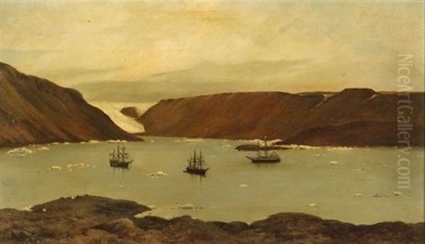 Greenland Coastal/marine Scene (+ Another; 2 Works) Oil Painting by Albert Operti