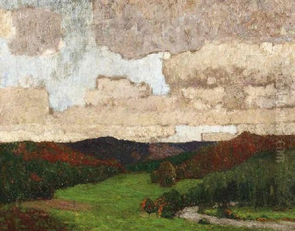 Herbstlandschaft Mit Wolkenverhangenem Himmel Oil Painting by Walter Ophey