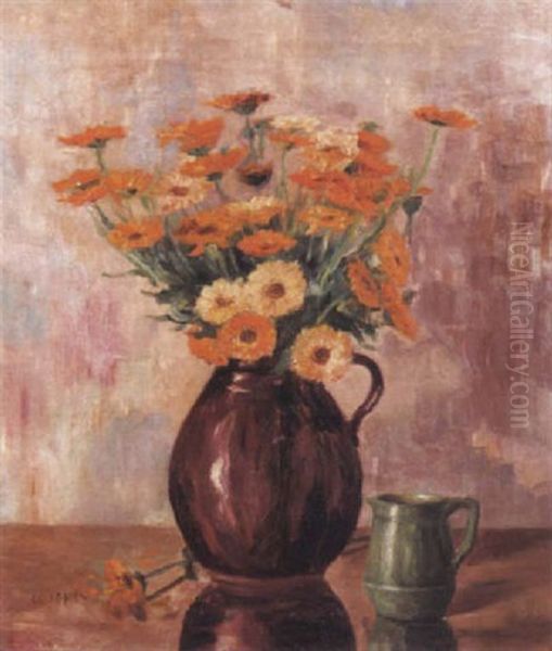 Ohne Titel (blumenstilleben) Oil Painting by Walter Ophey