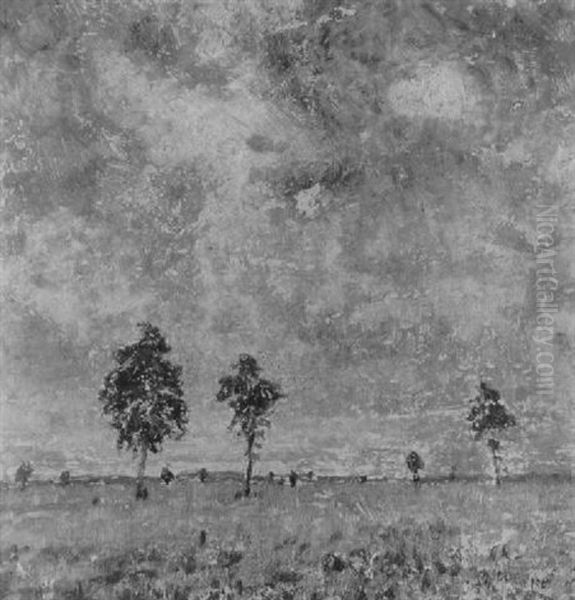 Niederrheinische Landschaft Unter Hohem Himmel Oil Painting by Walter Ophey