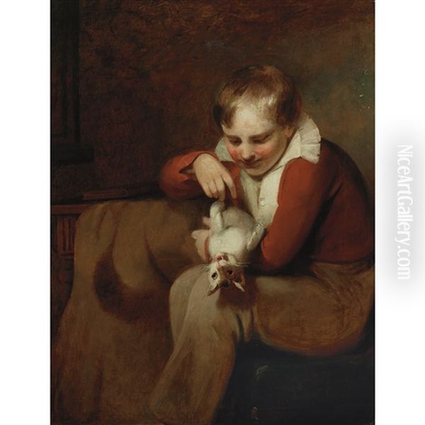 Boy With A Cat Oil Painting by John Opie