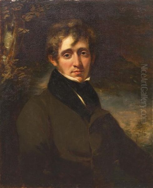 Portrait Of A Man, Said To Be The Poet Thomas Moore Oil Painting by John Opie