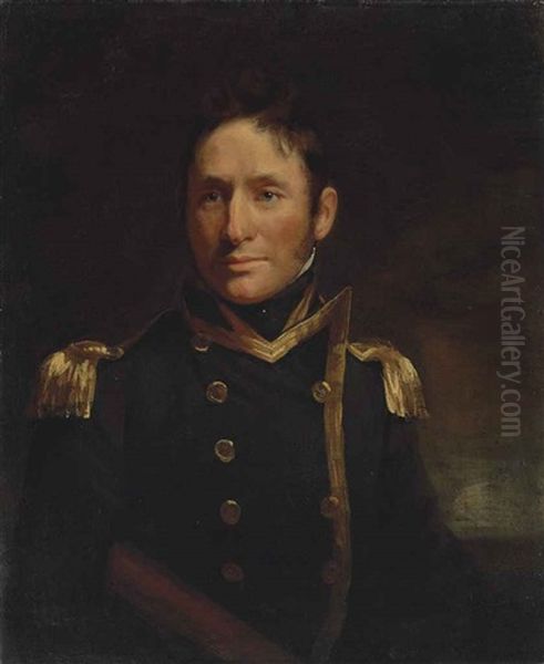 Portrait Of Captain Philip Beaver (1766-1813), Half-length, In Naval Uniform Oil Painting by John Opie