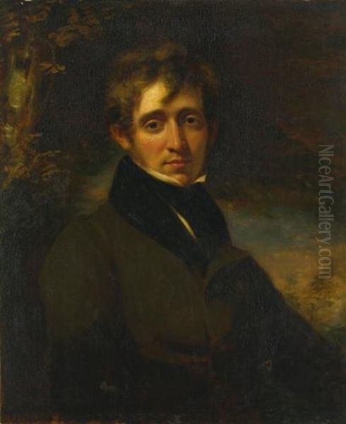 Portrait Of A Man, Said To Be The Poet Thomas Moore Oil Painting by John Opie