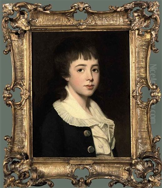 Portrait Of William Henry West Betty In A Blue Coat And White Blouse Oil Painting by John Opie