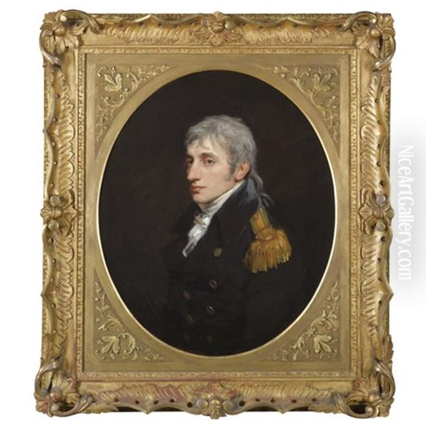 Portrait Of Captain Joseph Lamb Popham R.n. Oil Painting by John Opie