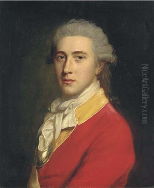 Portrait Of Thomas Coward, Captain Of The Buffs, In Red Military Dress Oil Painting by John Opie