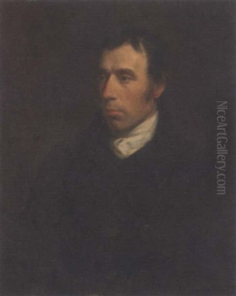 Portrait Of Sir J. Gay, Wearing A Black Jacket And White Cravat Oil Painting by John Opie