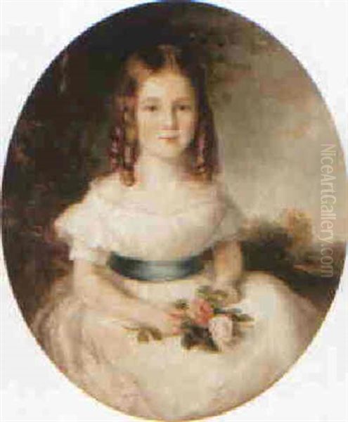 Portrait Of A Young Girl, Three-quarter-length, In A Landscape Oil Painting by John Opie