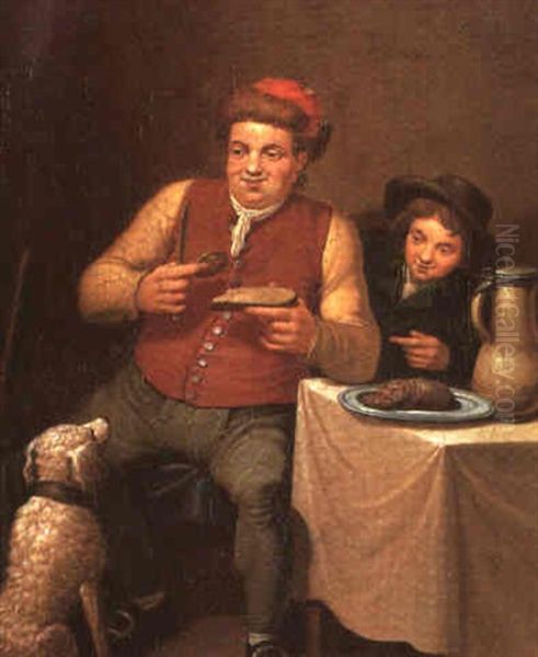 Der Leckerbissen Oil Painting by Georg Emanuel Opitz