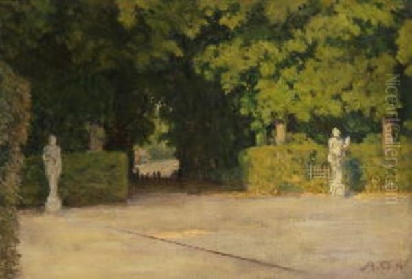 Hermen-allee In Versailles Oil Painting by Alfred Nathaniel Oppenheim