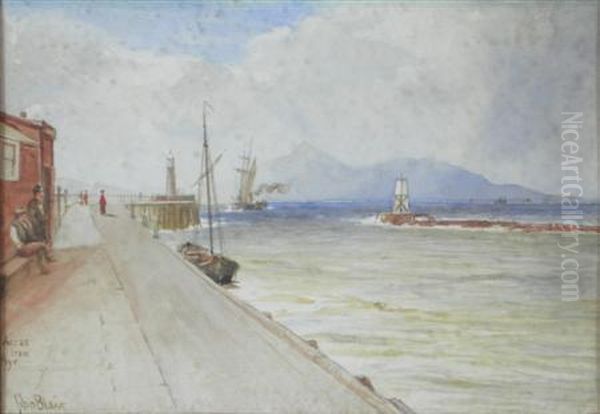 Arran From Ayr Oil Painting by John Blair