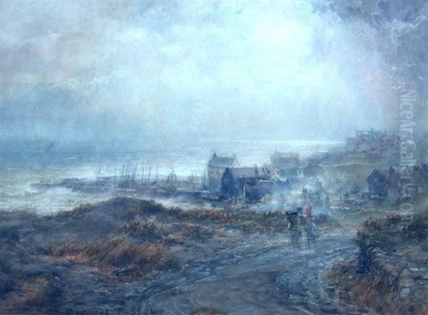 Storm And Sunshine, St Abbs Berwick Oil Painting by John Blair