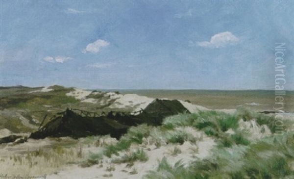 Huisjes In De Duinen Oil Painting by Willem Johannes Oppenoorth