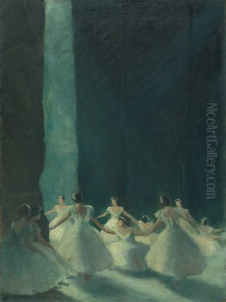 Les Sylphides (hinter Den Kulissen) Oil Painting by Ernst Oppler