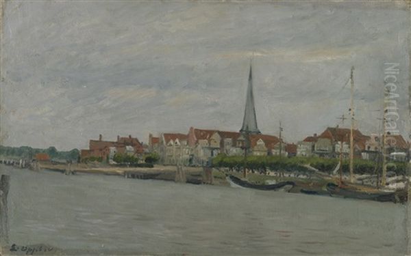 Alter Hafen Von Travemunde Oil Painting by Ernst Oppler