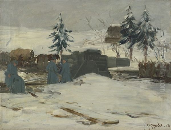 Morser Bei Tucholka Oil Painting by Ernst Oppler