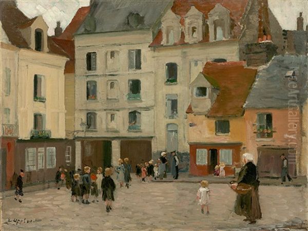 Platz In Dieppe Oil Painting by Ernst Oppler