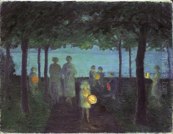 Abend An Der Ostsee Oil Painting by Ernst Oppler