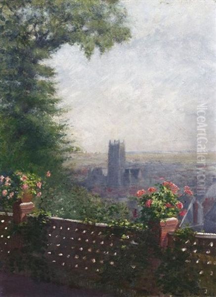 Blick Von Der Terrasse Auf Die Kathedrale Von Dieppe Oil Painting by Ernst Oppler