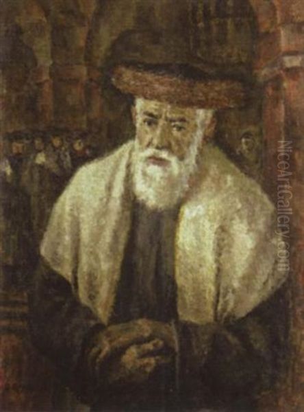 Rabbiner Oil Painting by Ernst Oppler