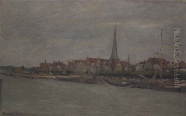 Alter Hafen Von Travemunde Oil Painting by Ernst Oppler