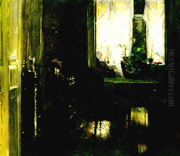 Interieur Oil Painting by Ernst Oppler