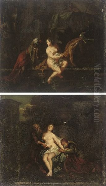 David And Bathsheba (+ Susannah And The Elders; Pair) Oil Painting by Kaspard Jacob Opstal the Elder