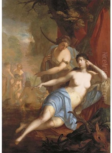 Diana And Callisto Oil Painting by Kaspard Jacob Opstal the Elder