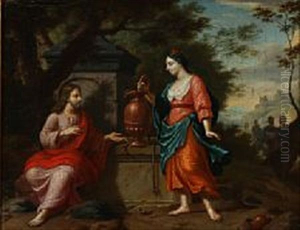 Christ And The Samaritan Woman At The Well Oil Painting by Kaspar Jacob Opstal the Younger