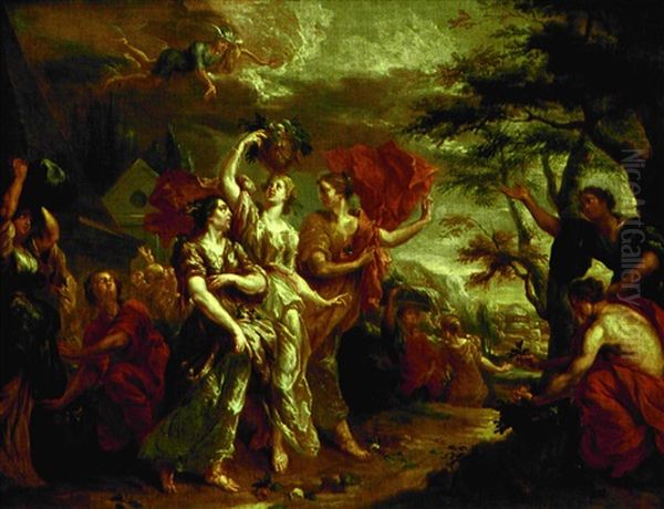 Hermes Et Herse Oil Painting by Kaspar Jacob Opstal the Younger