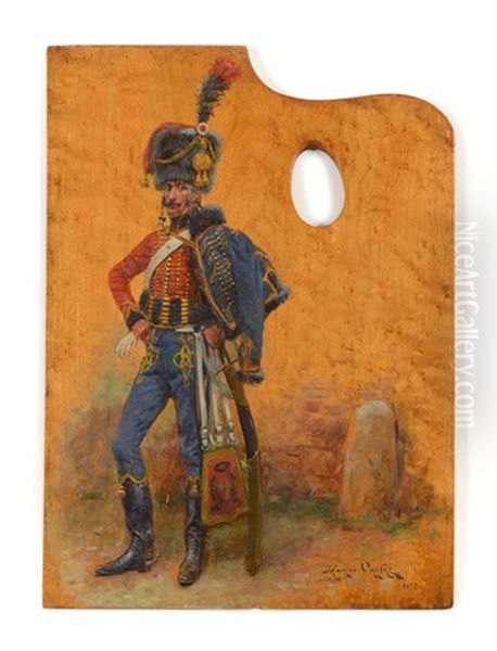 Hussard Du 9e Regiment, En Pied Oil Painting by Maurice Henri Orange