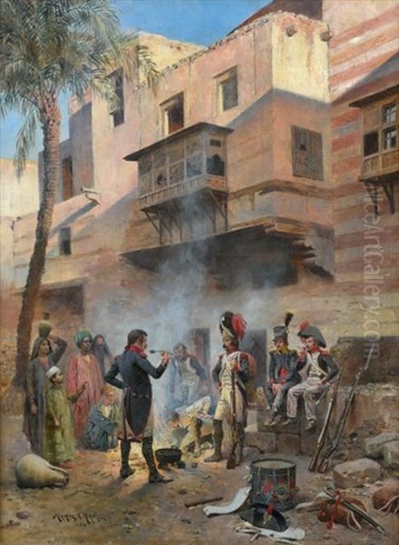 Le Cantonnement Des Soldats De Bonaparte En Egypte Oil Painting by Maurice Henri Orange