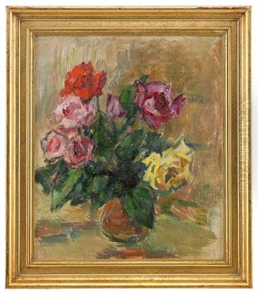 Bouquet Of Roses Oil Painting by Natalia Oranskaya