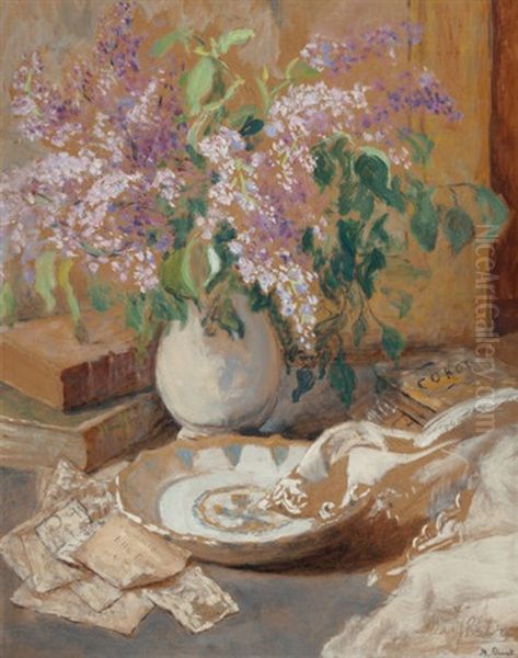 Nature Morte Aux Lilas Oil Painting by Marthe Orant