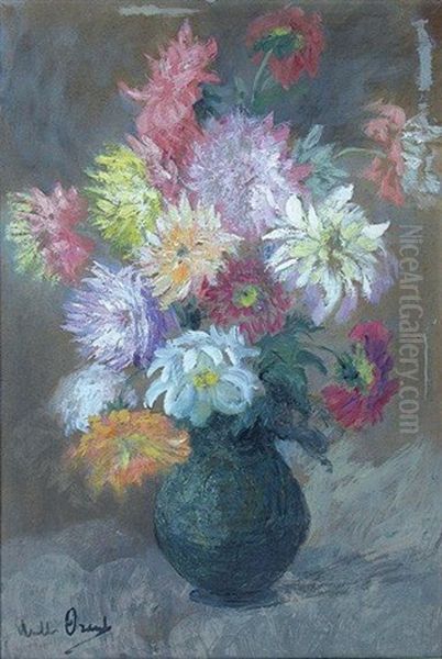 Les Chrysanthemes Oil Painting by Marthe Orant