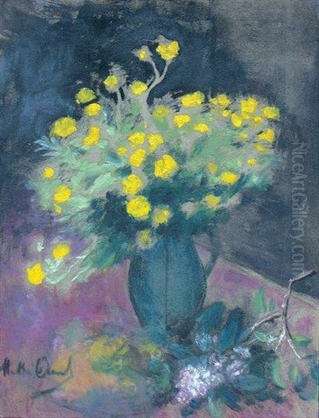 Bouquet, Soleil D'ete Sur La Table Fleurie Oil Painting by Marthe Orant