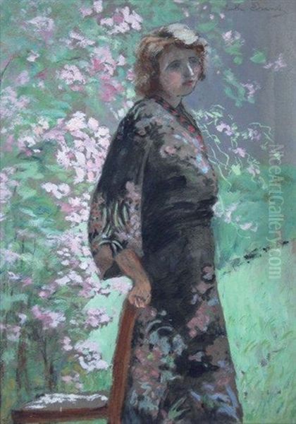 Jeune Femme Au Kimono Oil Painting by Marthe Orant